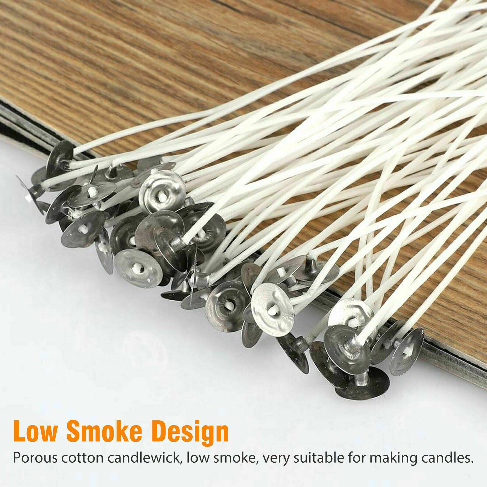 100 Piece 6 inch Candle Wicks for Making Pre Waxed DIY Cotton Wick with Tabs