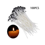 100 Piece 6 inch Candle Wicks for Making Pre Waxed DIY Cotton Wick with Tabs