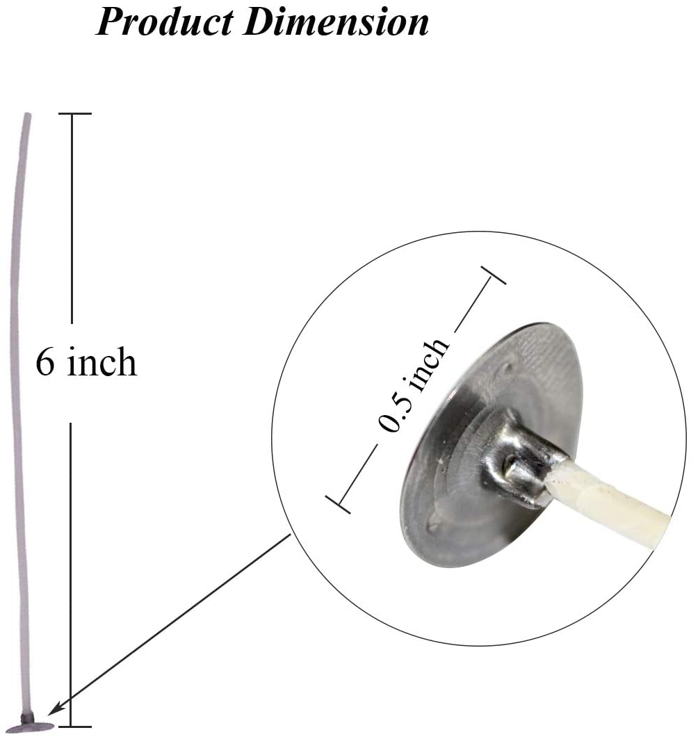 100 Piece 6 inch Candle Wicks for Making Pre Waxed DIY Cotton Wick with Tabs