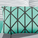 Modern Grey and Teal 8-Piece Bedding Set, Girls Fun Bold Comforter Set