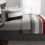 Red and White Stripe 8-Piece Bedding Set, Coordinating Bed in a Bag