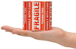 1 Roll 500 2" x 3" Inches FRAGILE HANDLE WITH CARE THANK YOU Stickers Labels