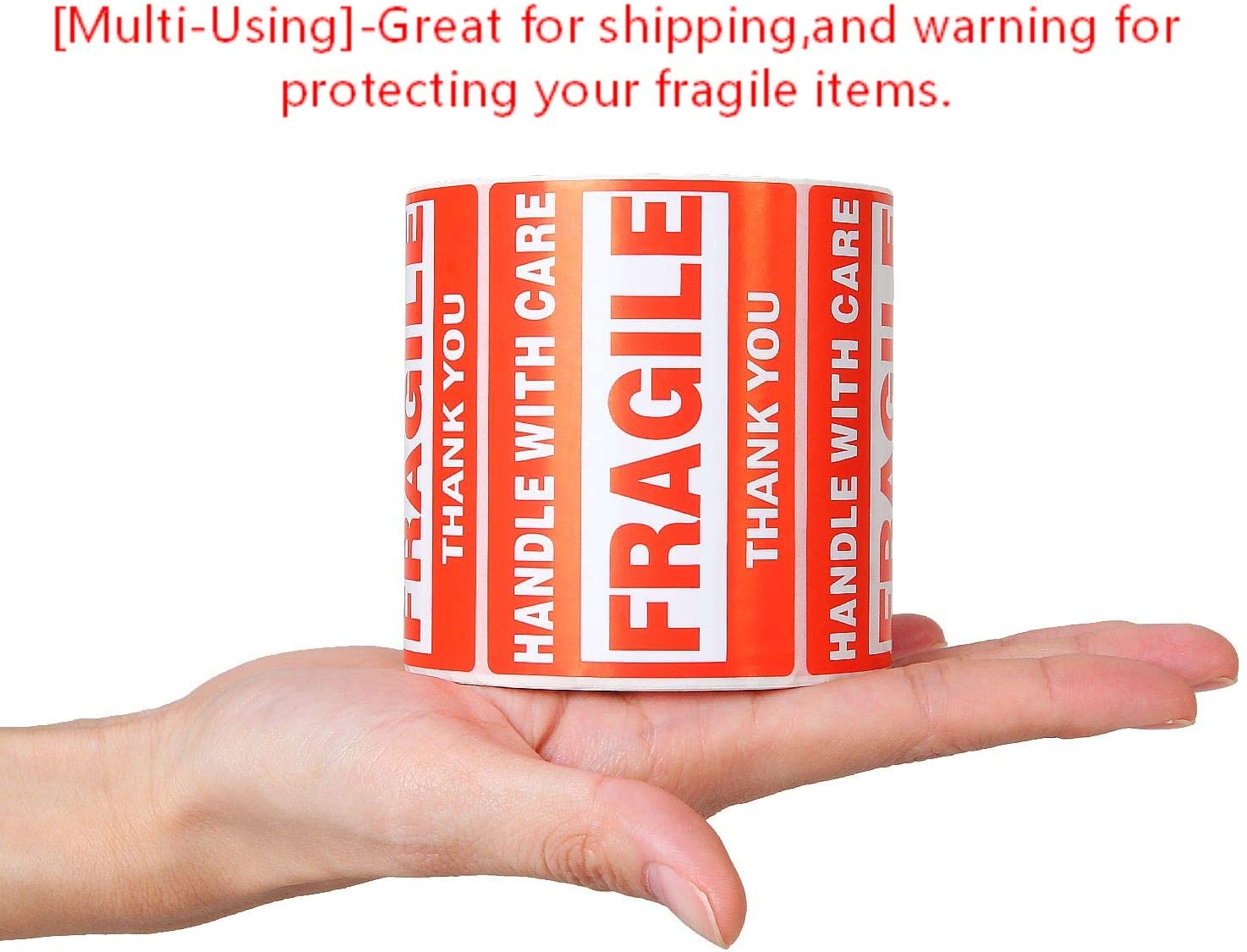 1 Roll 500 2" x 3" Inches FRAGILE HANDLE WITH CARE THANK YOU Stickers Labels