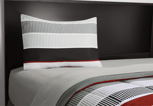 Red and White Stripe 8-Piece Bedding Set, Coordinating Bed in a Bag
