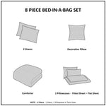 Modern Grey and Teal 8-Piece Bedding Set, Girls Fun Bold Comforter Set