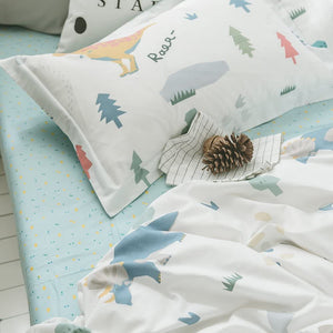 Dinosaur Forest Print Premium Reversible Dino Teen Kids Bedding Set By BuLuTo