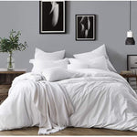 Luxurious All Natural Prewashed Cotton Chambray Duvet Cover Set