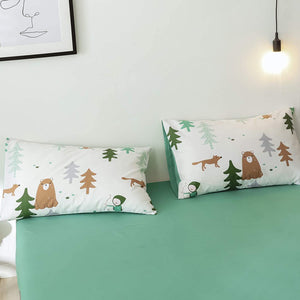 BuLuTu Premium Siberia Forest Theme Boys Duvet Cover 3-Piece Set