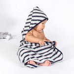 Burt's Bees Baby® 2-Pack Striped Hooded Towels Blueberry Stripe & White