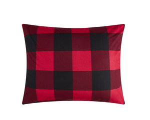 Red Buffalo Plaid Cozy Flannel Bedding Set Reversible Super Soft Sherpa Comforter