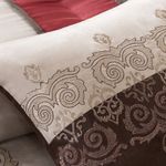Madison Park Red Blaine Bedding 7-Piece Jacquard Comforter Set
