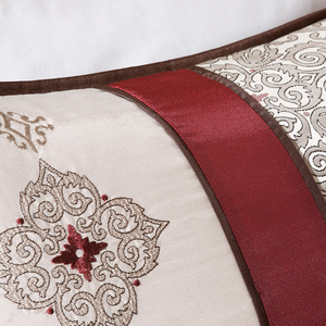 Madison Park Red Blaine Bedding 7-Piece Jacquard Comforter Set