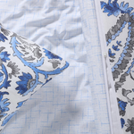 Exclusive Elegant Linens Blue Cotton Percale Reversible Duvet Cover Set