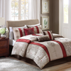 Madison Park Red Blaine Bedding 7-Piece Jacquard Comforter Set