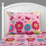 Kids Daisy Floral Bed in a Bag Complete Bedding 7-Piece Girls Pink Comforter Set