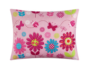 Kids Daisy Floral Bed in a Bag Complete Bedding 7-Piece Girls Pink Comforter Set