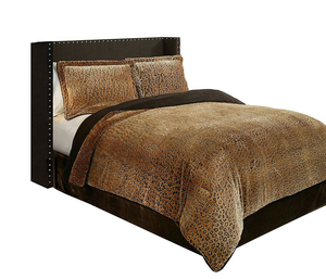 Cheetah Animal Print Bedding Plush Velvet Safari 3-Piece Comforter Set 
