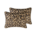 Cheetah Reversible 5-Piece Bedding, Animal Print Quilt Set in Brown