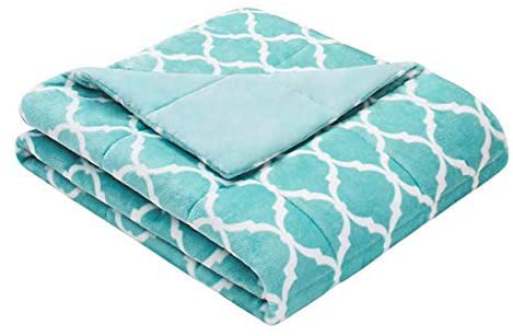 Premium Madison Park Luxury Ogee Oversized Down Alternative Throw Blanket Aqua