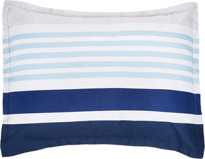 Blue Navy Stripes Microfiber Super Soft 7-Piece Bed-in-a-Bag Bedding Set