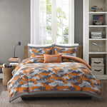 Lance Orange Camouflage Comforter Set, Kids Camo 4-Piece Bedding Set