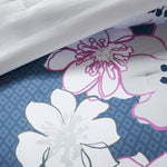 Allison Fuschia Floral Printed Comforter Set Purple by Mi Zone