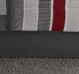 Red and White Stripe 8-Piece Bedding Set, Coordinating Bed in a Bag