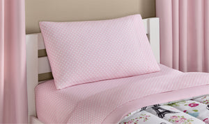 Kids Paris 7-Piece Bedding Set, Pink Girls Coordinating Bed in a Bag