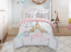 Kids Paris Love Bed-in-a-Bag Bedding Pink Reversible Comforter Set