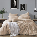 Luxurious All Natural Prewashed Cotton Chambray Duvet Cover Set