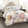 Lush Decor Ultra-Soft Aster Quilted Comforter Coral/Navy 5-Piece Set