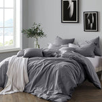Luxurious All Natural Prewashed Cotton Chambray Duvet Cover Set