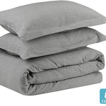 Luxurious All Natural Prewashed Cotton Chambray Duvet Cover Set