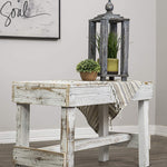 Del Hutson Designs Handmade Barnwood Bench - Natural & White