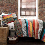 Lush Decor Boho Stripe 7 Piece Comforter Set
