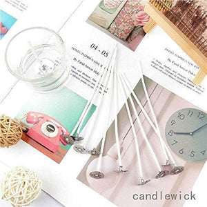 100 Piece 6 inch Candle Wicks for Making Pre Waxed DIY Cotton Wick with Tabs