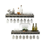 Del Hutson Designs Rustic Luxe Stemware Shelf Set, 36"