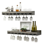 Del Hutson Designs Rustic Luxe Stemware Shelf Set, 36"