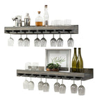 Del Hutson Designs Rustic Luxe Stemware Shelf Set, 36"