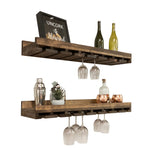 Del Hutson Designs Rustic Luxe Stemware Shelf Set, 36"