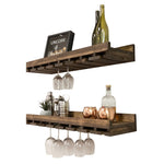 Del Hutson Designs Rustic Luxe Stemware Shelf Set, 36"