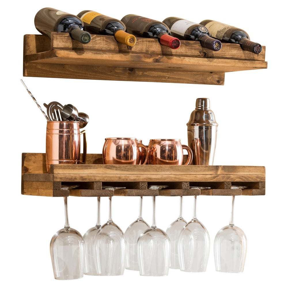Handmade Del Hutson Designs Rustic Luxe Wine Bottle and Stemware Set
