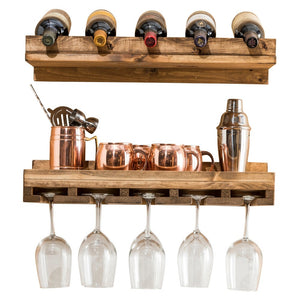 Handmade Del Hutson Designs Rustic Luxe Wine Bottle and Stemware Set