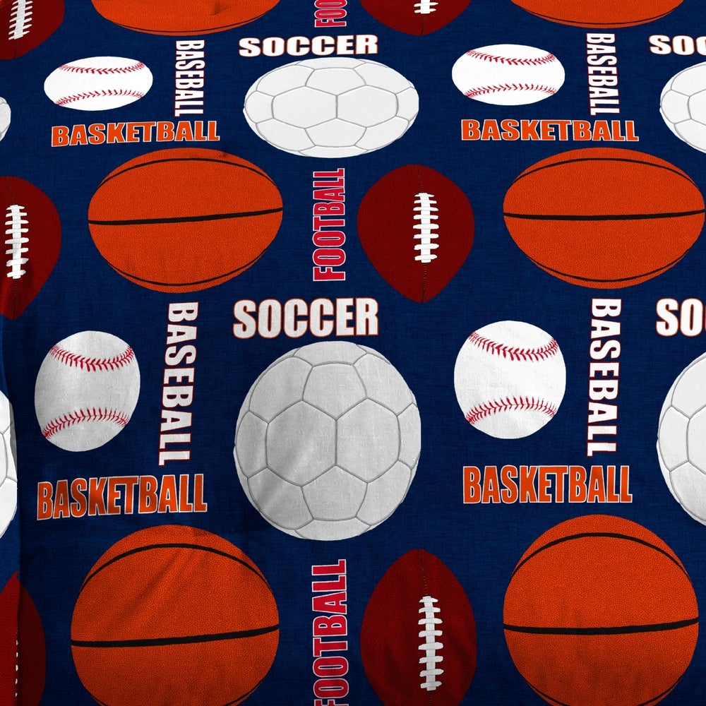 Dream Factory All Sports 7-Piece Bed in a Bag with Sheet Set Navy Blue