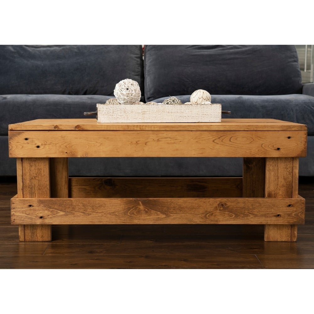 Handmade Landmark Pine Wood Farmhouse Coffee Table By Del Hutson Designs