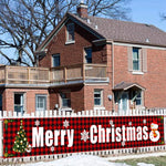 Red Plaid Large Beautiful Merry Christmas Outdoor Banner, Christmas Decor for House or Home