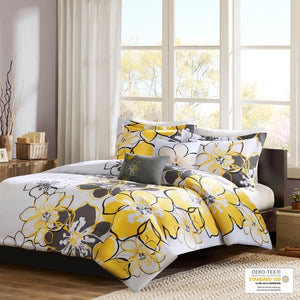 Mackenzie Comforter Set, Yellow Coordinating Bedding Set By Mi Zone