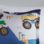 Mi Zone Fun Kids Gavin Monster Truck Comforter Set - Blue