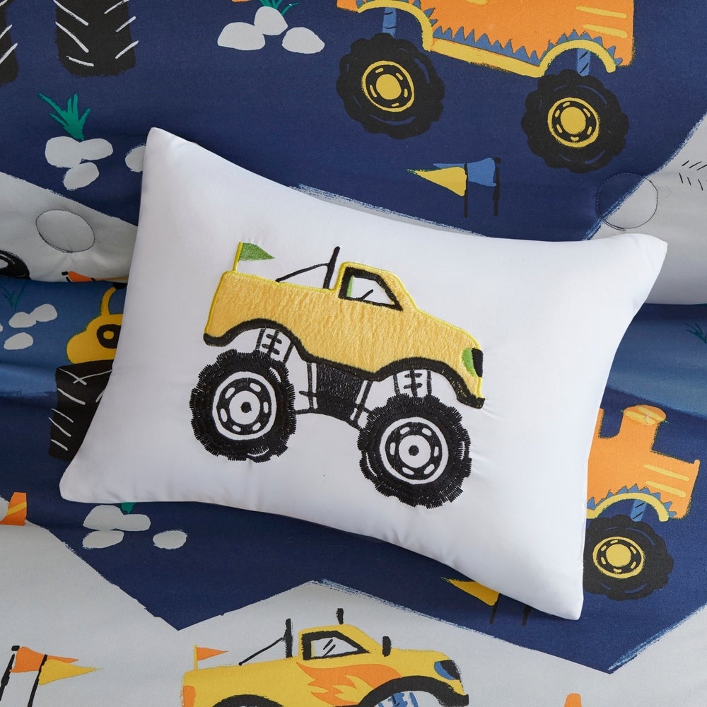 Mi Zone Fun Kids Gavin Monster Truck Comforter Set - Blue
