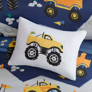 Mi Zone Fun Kids Gavin Monster Truck Comforter Set - Blue